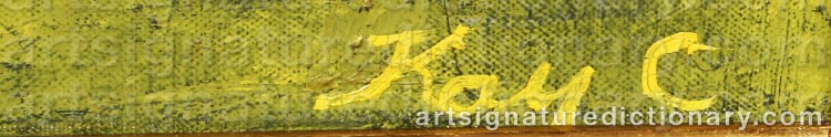 Authentic signature by Kay CHRISTENSEN on artwork