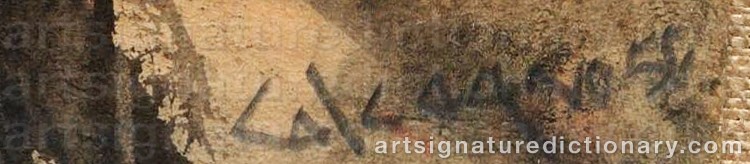 Authentic signature by Lawrence CALCAGNO on Painting/Watercolour artwork