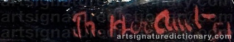 Authentic signature by Thore HERAMB on  artwork