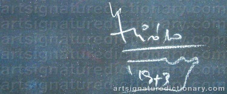 Authentic signature by Endre SZIRAKI on artwork