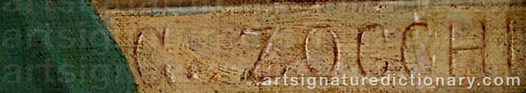 Authentic signature by Guglielmo ZOCCHI on Painting/Watercolour artwork