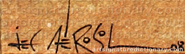 Authentic signature by Jef AÉROSOL on  artwork