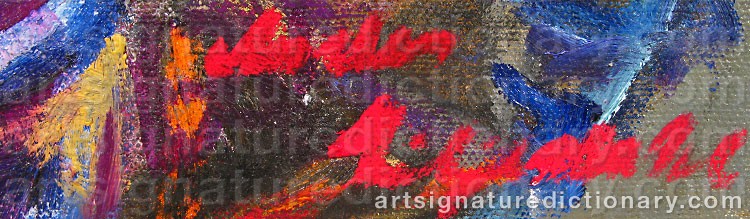 Authentic signature by Anders LILJEDAHL on  artwork