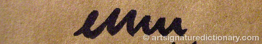 Authentic signature by Egon MÖLLER-NIELSEN on  artwork