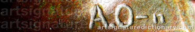 Authentic signature by Alfred OHLSON on artwork