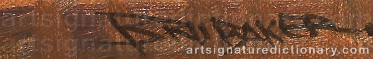 Authentic signature by Robert BRUBAKER on artwork