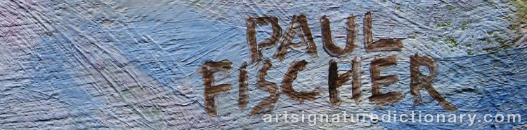 Close-up details showing Paul FISCHER signature forgery characteristics