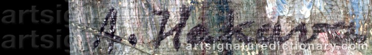 Authentic signature by Aale HAKAVA on artwork