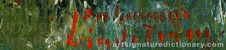 Authentic signature by Per Gunnar LINDSTRÖM on  artwork