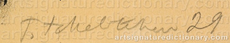 Authentic signature by Pavel Feodorovich TCHELITCHEW on Drawing/Graphic/Print artwork