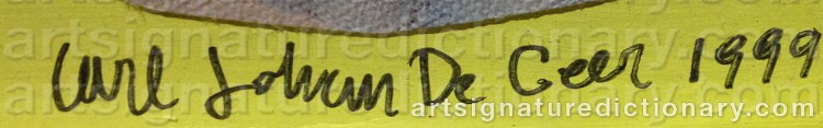 Signature by Carl Johan DE GEER