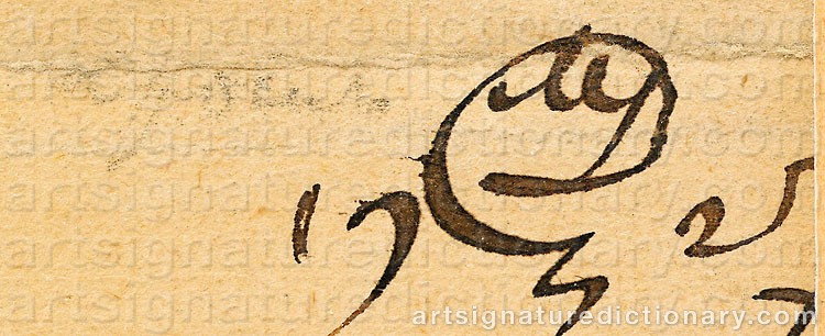 Signature by Mstislav Valerianovich DOBUZHINSKY