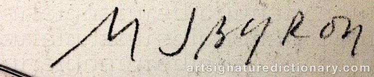 Authentic signature by Michael BYRON on  artwork