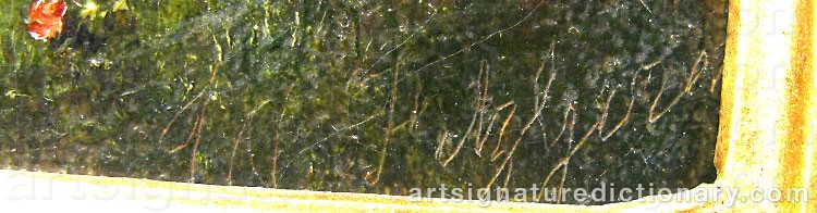 Authentic signature by John Anster FITZGERALD on  artwork