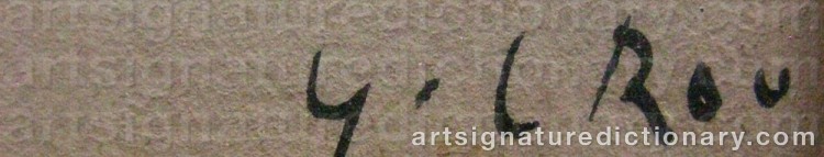 Authentic signature by Gaston Louis ROUX on  artwork