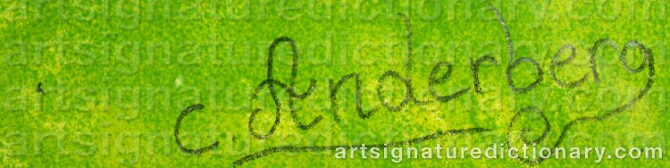 Authentic signature by Cecilia ANDERBERG on  artwork