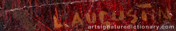 Authentic signature by Ludwig AUGUSTIN on  artwork
