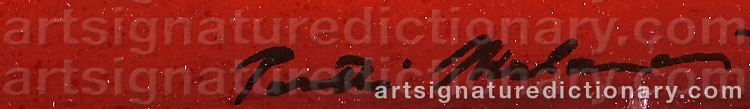 Authentic signature by Pentti MELANEN on artwork