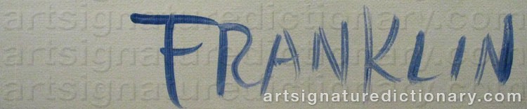 Authentic signature by Xxxx FRANKLIN on  artwork