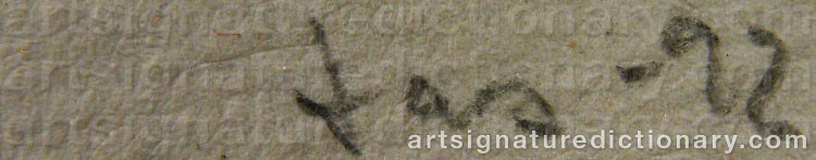 Authentic signature by Lasse SÖDERBERG on artwork