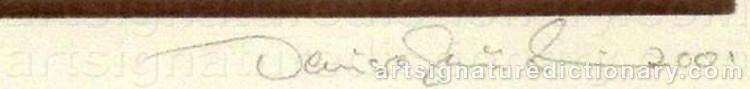 Authentic signature by Denise GRÜNSTEIN on  artwork