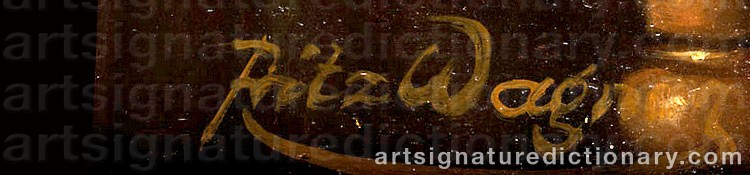 Authentic signature by Fritz WAGNER on artwork