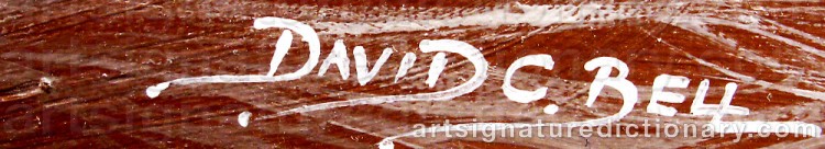 Authentic signature by David C. BELL on  artwork