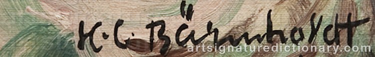 Authentic signature by Hans Christian BAERENHOLDT on  artwork