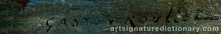 Authentic signature by Gaston Marie Anatole ROULLET on  artwork