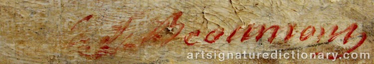 Authentic signature by Edouard Charles De BEAUMONT on  artwork
