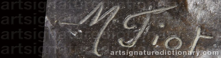 Authentic signature by Maximilien Louis FIOT on  artwork