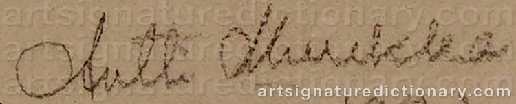Authentic signature by Antti MUUKKA on  artwork