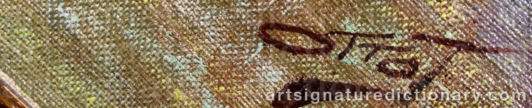 Authentic signature by OTTO T. on  artwork
