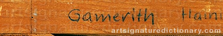 Authentic signature by Walter GAMERITH on  artwork