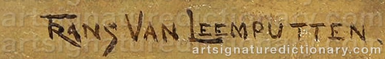 Authentic signature by Frans Van LEEMPUTTEN on Painting/Watercolour artwork