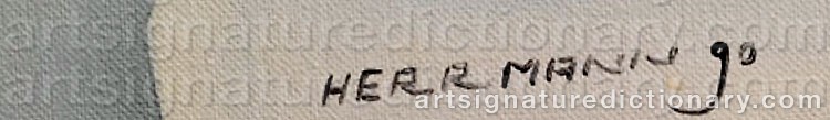 Authentic signature by Günther HERRMANN on  artwork