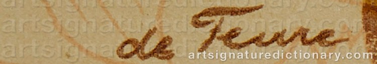 Authentic signature by Georges De FEURE on  artwork