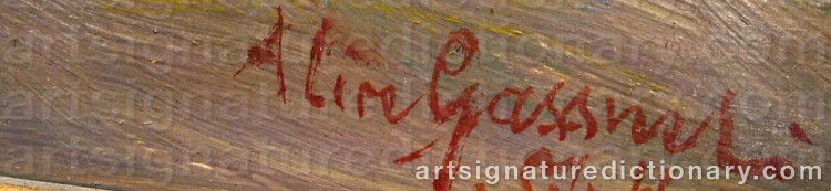 Authentic signature by Alice GASSNER on artwork