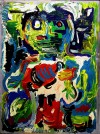 Close-up details showing Karel APPEL signature forgery characteristics