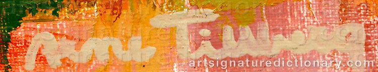 Authentic signature by Arne TILLBERG on  artwork