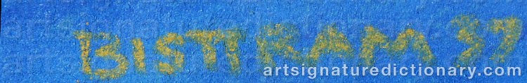 Authentic signature by Emil BISTTRAM on  artwork