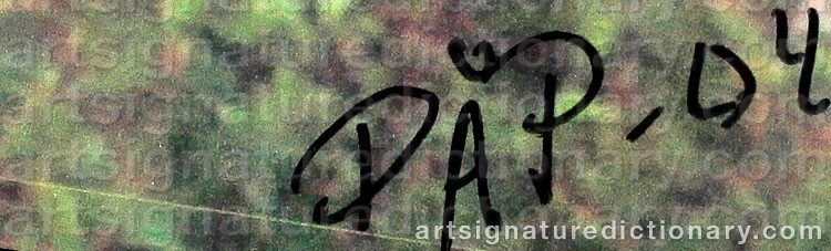 Authentic signature by Per Åke PERSSON on artwork
