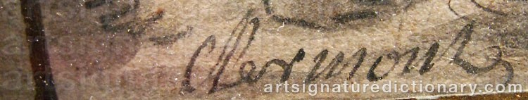 Authentic signature by Jean François CLERMONT on  artwork