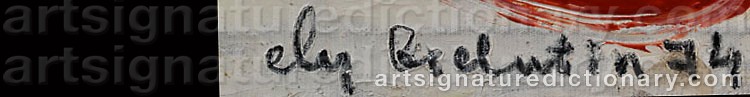Authentic signature by Ely BIELUTIN on artwork