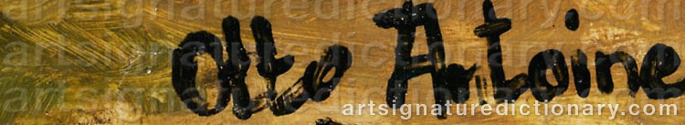 Authentic signature by Otto ANTOINE on  artwork