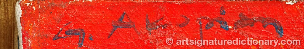 Authentic signature by Georges AKOPIAN on  artwork