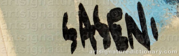 Authentic signature by Stig SASEN on artwork