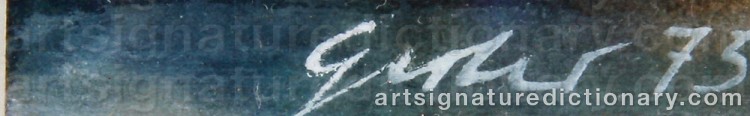 Authentic signature by Theo GERBER on  artwork