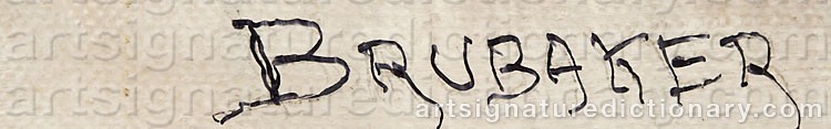 Authentic signature by Robert BRUBAKER on artwork