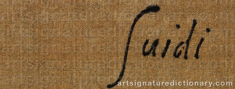 Authentic signature by Virgilio GUIDI on artwork